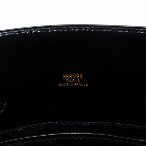 HERMÈS ⚪︎X Stamped Kelly Sport MM 1994 Sac à bandoulière en veau box noir WS22860