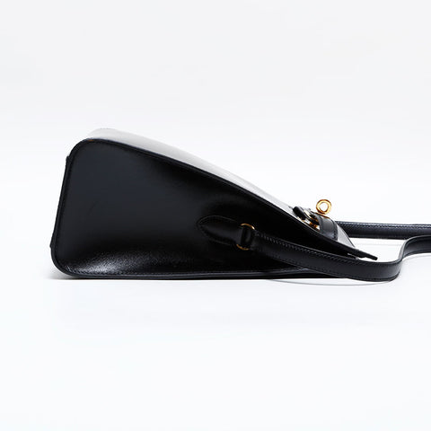 HERMES ⚪︎X Stamped Kelly Sport MM 1994 Box Calf Shoulder Bag black WS22860