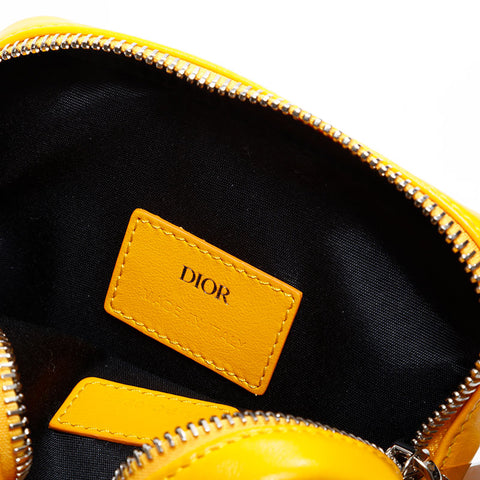 Christian Dior Trotter Leather Oblique Shoulder Bag yellow WS22861