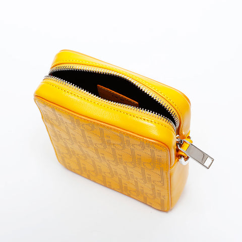 Christian Dior Trotter Leather Oblique Shoulder Bag yellow WS22861