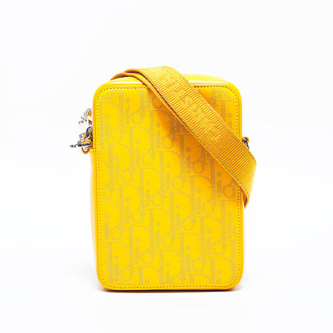 Christian Dior Trotter Leather Oblique Shoulder Bag yellow WS22861