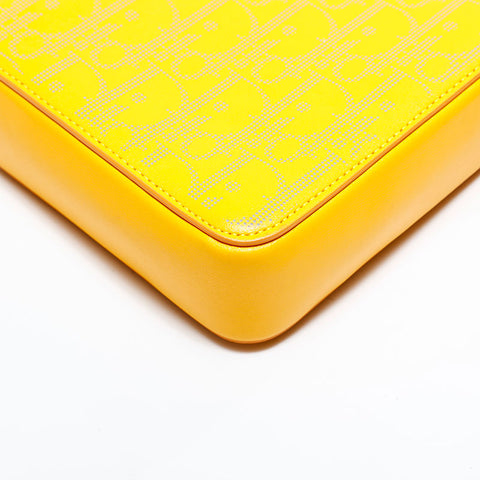Christian Dior Trotter Leather Oblique Shoulder Bag yellow WS22861