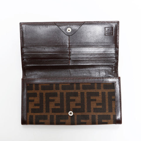 フェンディ FENDI ズッカ キャンバス 長財布 ブラウン WS22862