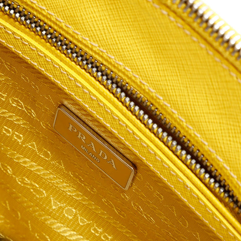 PRADA Saffiano Leather 2way Handbag yellow WS22865