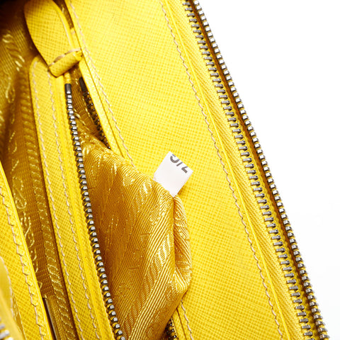PRADA Saffiano Leather 2way Handbag yellow WS22865