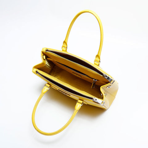 PRADA Saffiano Leather 2way Handbag yellow WS22865