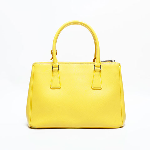 PRADA Saffiano Leather 2way Handbag yellow WS22865