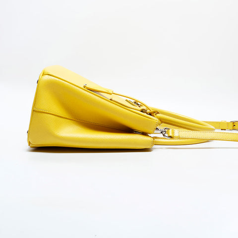PRADA Saffiano Leather 2way Handbag yellow WS22865