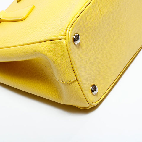 PRADA Saffiano Leather 2way Handbag yellow WS22865