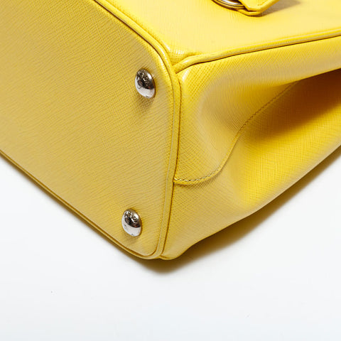 PRADA Saffiano Leather 2way Handbag yellow WS22865