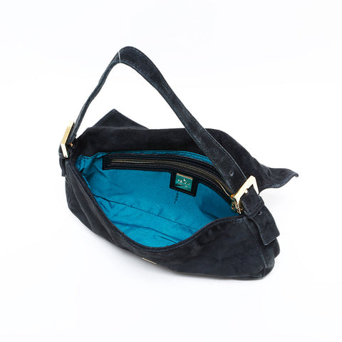 FENDI Suede manma bucket Shoulder Bag black WS22866