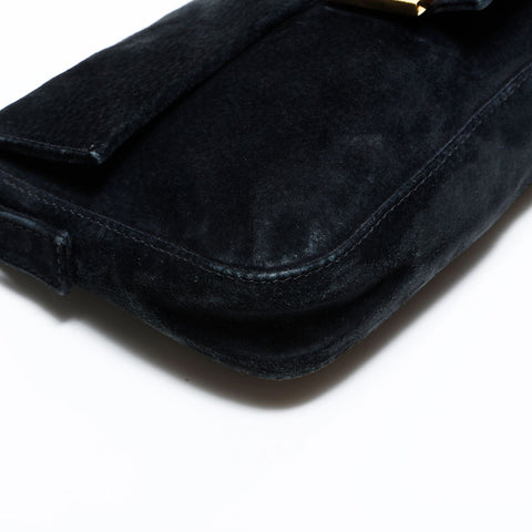 FENDI Suede manma bucket Shoulder Bag black WS22866