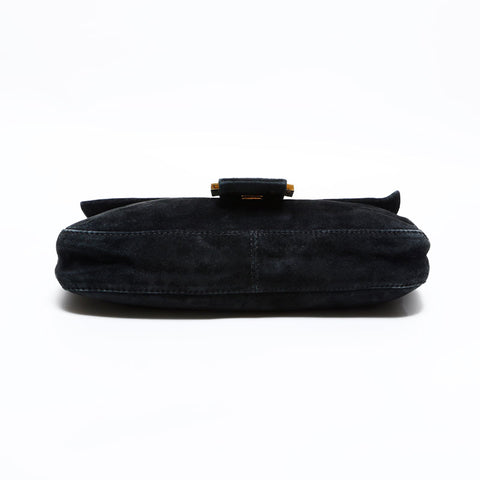 FENDI Suede manma bucket Shoulder Bag black WS22866