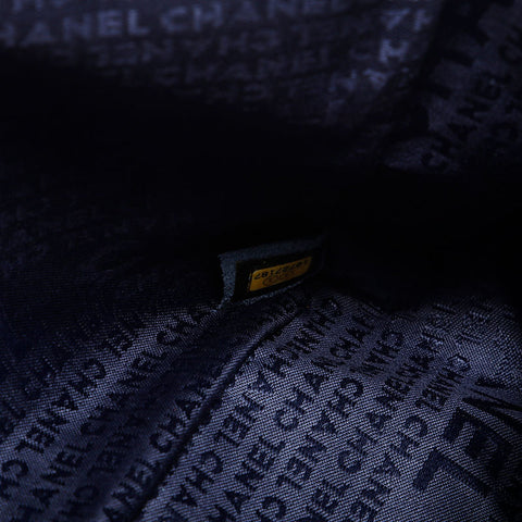 CHANEL 10 series 2005-2006 Denim Chain Shoulder Bag Navy WS22867