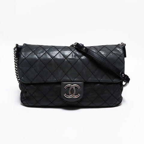 CHANEL No. 17 2012-2013 Matelasse Wild Stitch Shoulder Bag black WS22870