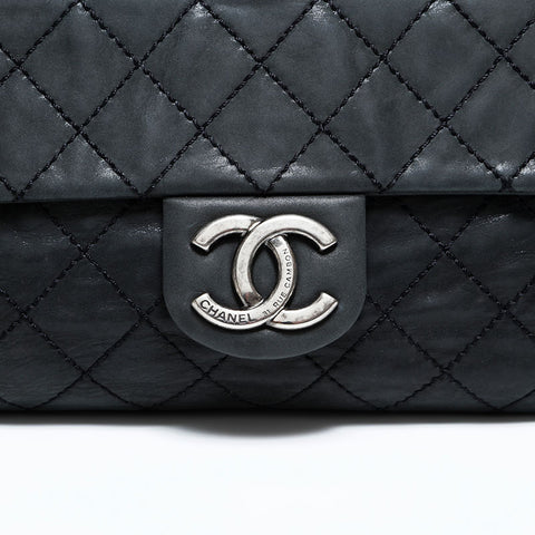 CHANEL No. 17 2012-2013 Matelasse Wild Stitch Shoulder Bag black WS22870