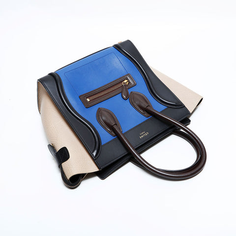 CELINE Leather Luggage Mini Handbag multicolor WS22871