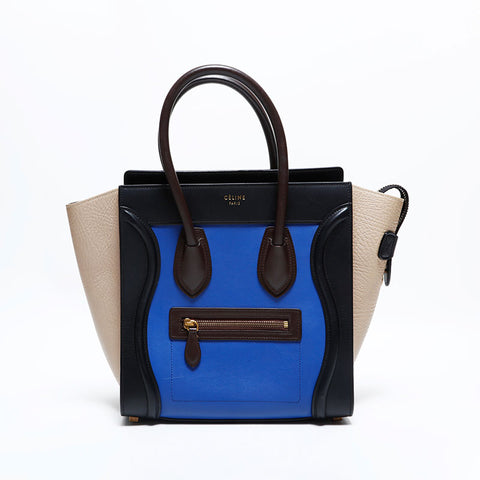 CELINE Leather Luggage Mini Handbag multicolor WS22871
