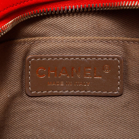 CHANEL No. 26 2018-2019 Leather Bicolor Chain Shoulder Bag Red WS22872