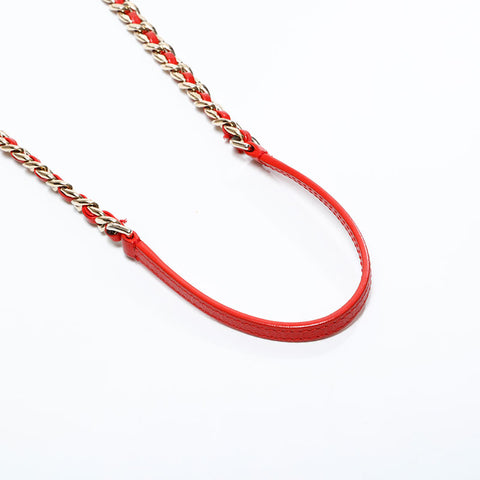 CHANEL No. 26 2018-2019 Leather Bicolor Chain Shoulder Bag Red WS22872