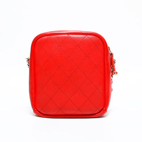 シャネル CHANEL 26番台 2018-2019 レザー ビコローレ　チェーン ショルダーバッグ レッド WS22872