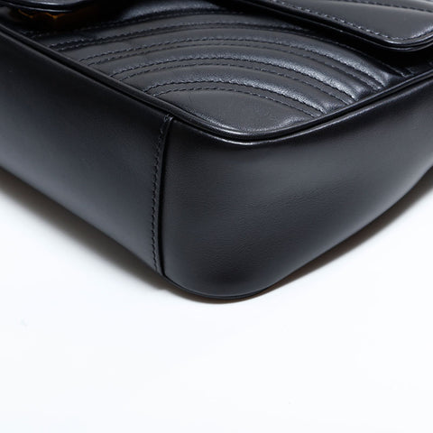 グッチ GUCCI GG マーモント レザー ショルダーバッグ ブラック WS22874