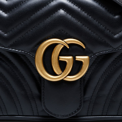 グッチ GUCCI GG マーモント レザー ショルダーバッグ ブラック WS22874
