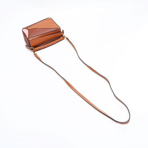 ロエベ LOEWE レザー パズル ナノ ショルダーバッグ ブラウン WS22875