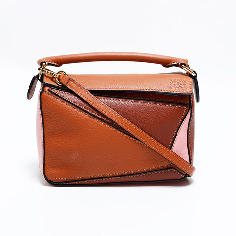 ロエベ LOEWE レザー パズル ナノ ショルダーバッグ ブラウン WS22875
