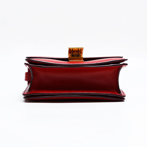 セリーヌ CELINE クラシック ボックス レザー ショルダーバッグ レッド WS22879