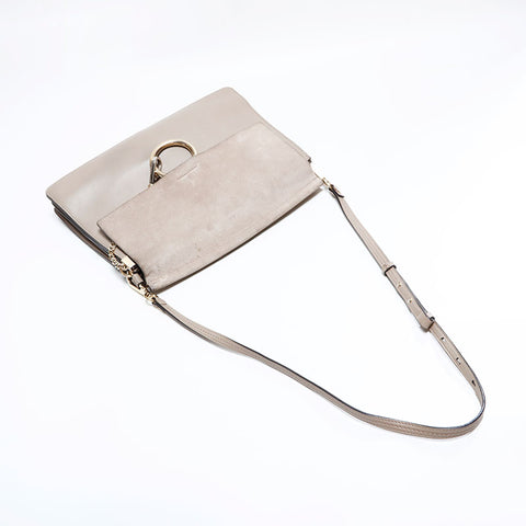 Chloe Leather Faye Suede Shoulder Bag beige WS22881