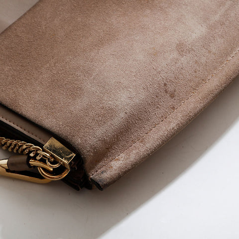 Chloe Leather Faye Suede Shoulder Bag beige WS22881