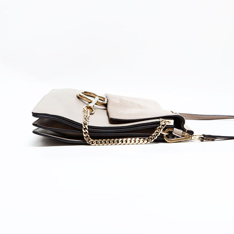 Chloe Leather Faye Suede Shoulder Bag beige WS22881