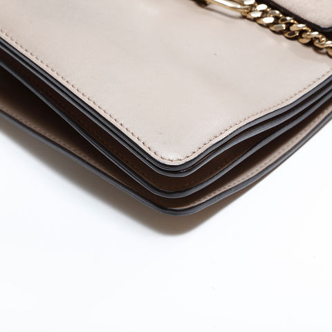 クロエ Chloe  レザー フェイ スエード ショルダーバッグ ベージュ WS22881