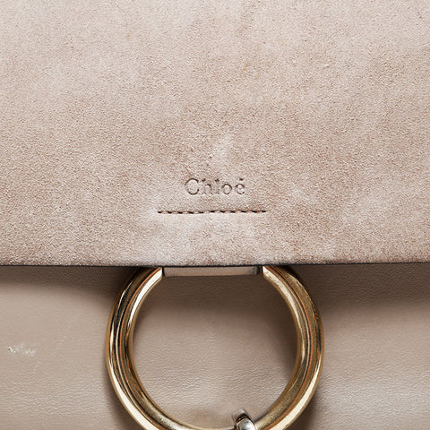 Chloe Leather Faye Suede Shoulder Bag beige WS22881