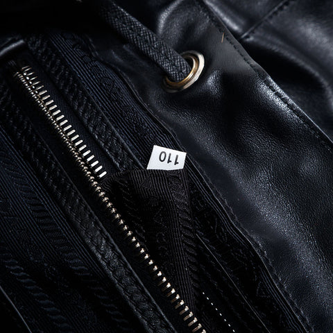 PRADA Gazelle Fur Nylon Rucksack Daypack schwarz WS22882