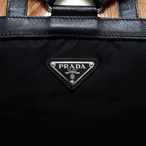 PRADA Gazelle Fur Nylon Backpack  Daypack black WS22882