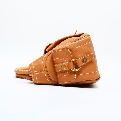 CELINE Leather Boogie Handbag Brown WS22885