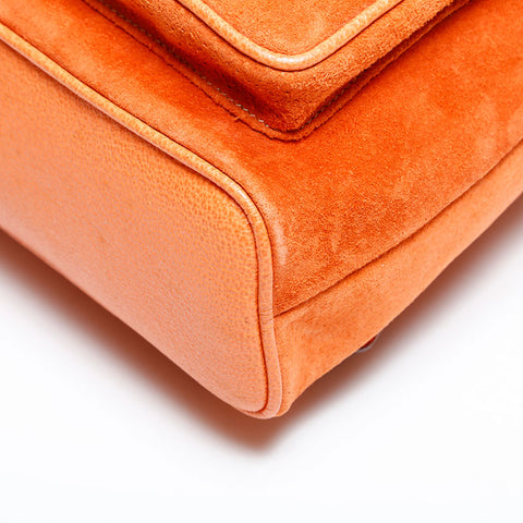 Gucci麂皮竹背包 -