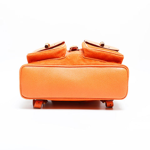 GUCCI suede bamboo Backpack Daypack Orange WS22887