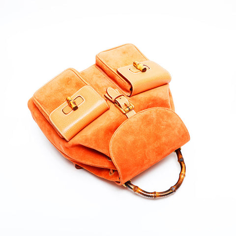 グッチ GUCCI スエード バンブー リュック・デイパック オレンジ WS22887
