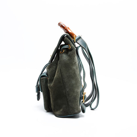 グッチ GUCCI スエード バンブー リュック・デイパック グリーン WS22888