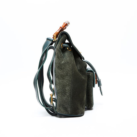 グッチ GUCCI スエード バンブー リュック・デイパック グリーン WS22888