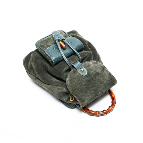 グッチ GUCCI スエード バンブー リュック・デイパック グリーン WS22888