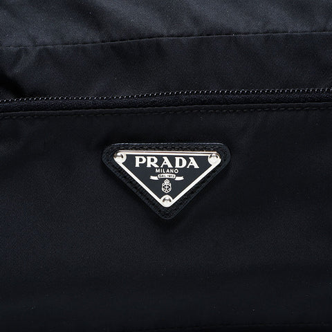 Prada Nylon Triangle徽标手提包黑色WS22889