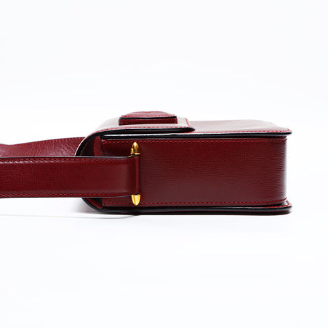 CARTIER Mustodo Leather Shoulder Bag Red WS22892