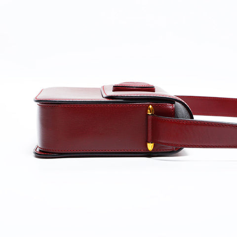 CARTIER Mustodo Leather Shoulder Bag Red WS22892