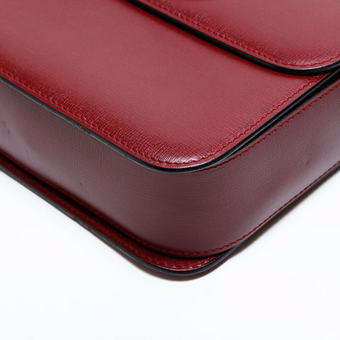 CARTIER Mustodo Leather Shoulder Bag Red WS22892