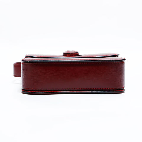 CARTIER Mustodo Leather Shoulder Bag Red WS22892