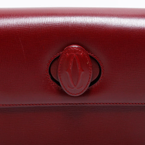 CARTIER Mustodo Leather Shoulder Bag Red WS22892